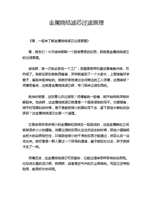 金属烧结滤芯过滤原理