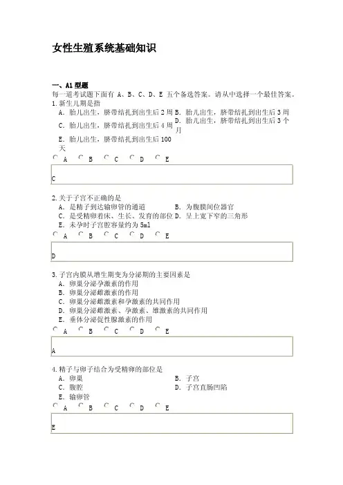 女性生殖系统基础知识