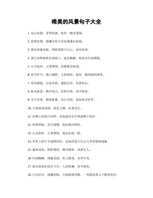 唯美的风景句子大全