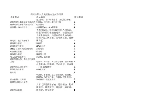 高危药品目录