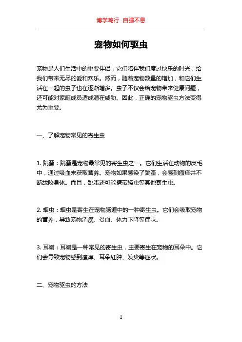 宠物如何驱虫
