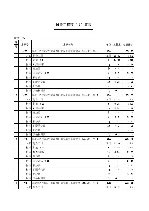 维修定额植筋01