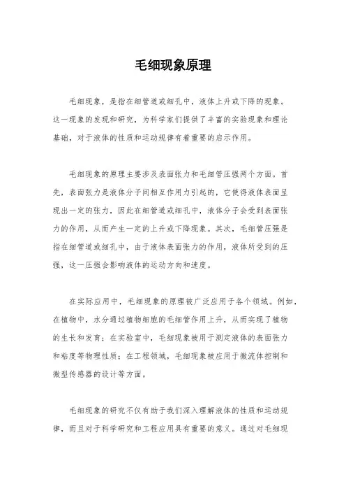 毛细现象原理