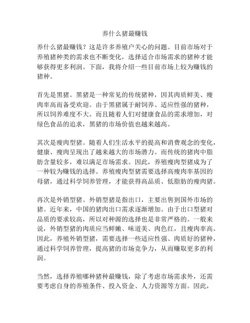 养什么猪最赚钱