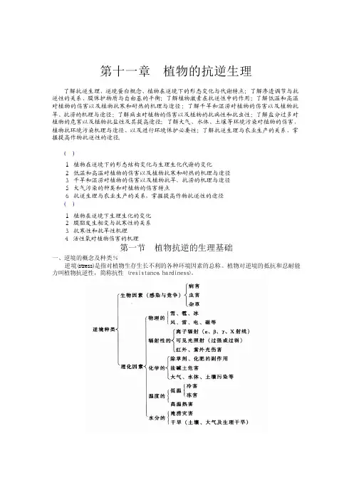 植物抗逆机理
