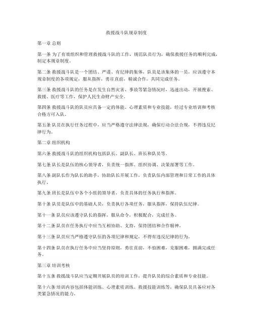 救援战斗队规章制度