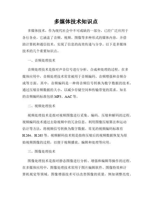 多媒体技术知识点