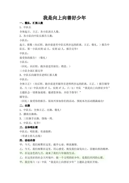中队活动课