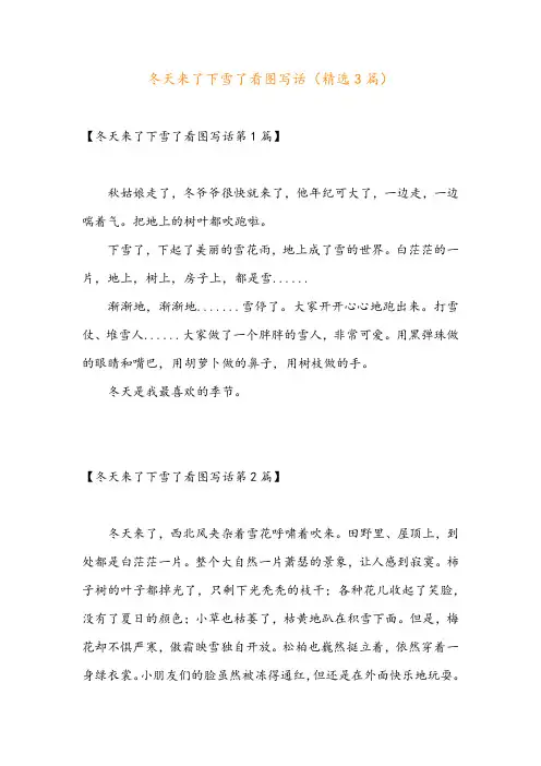 冬天来了下雪了看图写话(精选3篇)