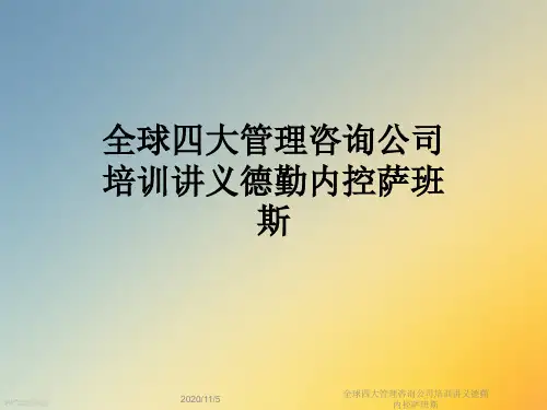 全球四大管理咨询公司培训讲义德勤内控萨班斯