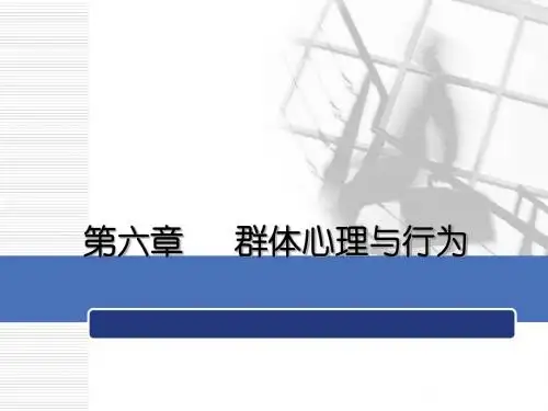 第六章群体心理与行为-PPT文档资料