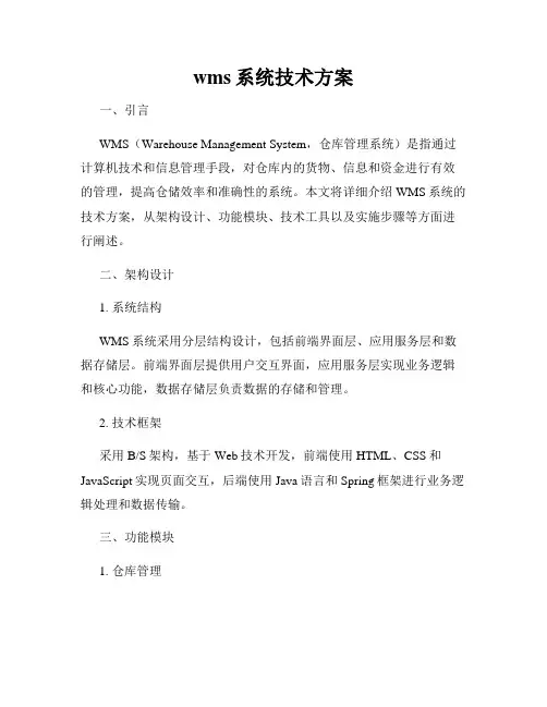 wms系统技术方案