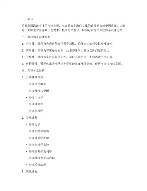 海洋课程体系设计方案模板