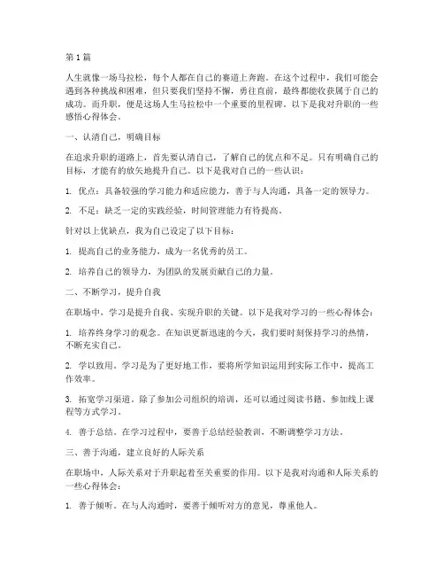 升职人生感悟心得体会范文(3篇)