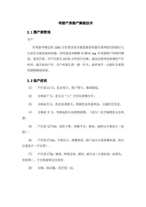 母猪产房接产操做技术