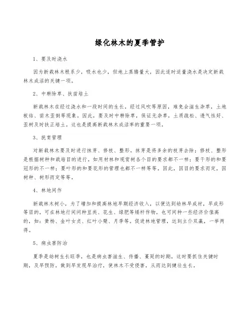 绿化林木的夏季管护