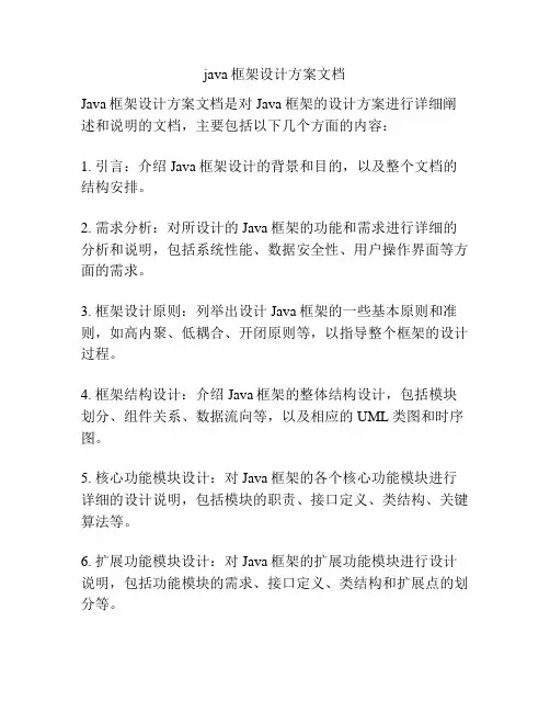 java框架设计方案文档