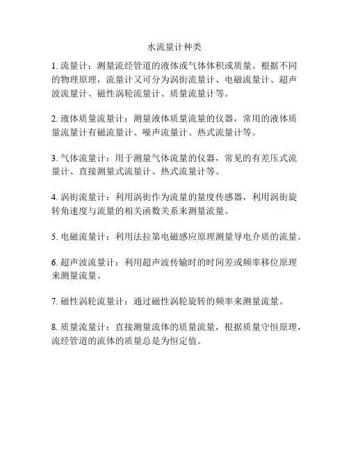 水流量计种类