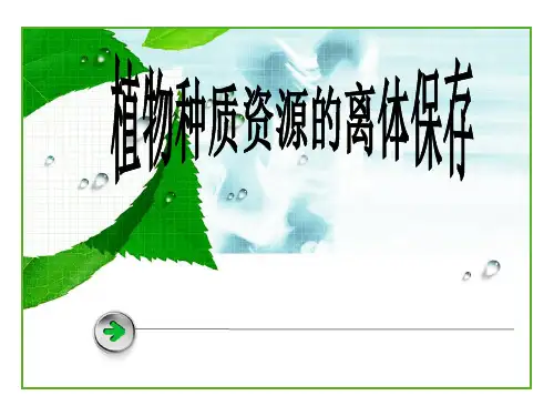 植物种质资源的离体保存