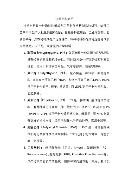 注塑材料介绍