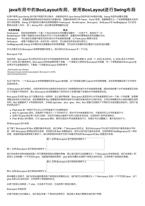 java布局中的BoxLayout布局，使用BoxLayout进行Swing布局