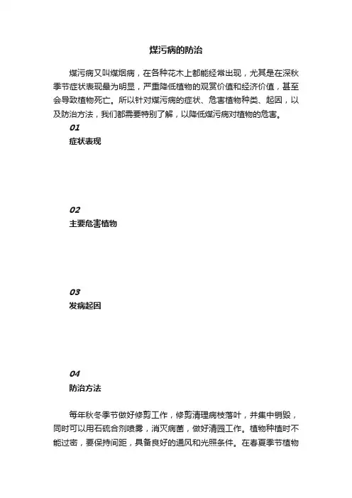 煤污病的防治