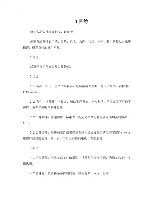 备品备件管理制度