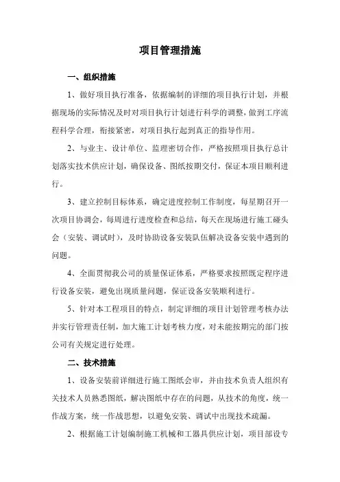 项目管理措施