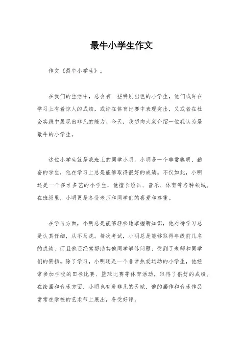 最牛小学生作文
