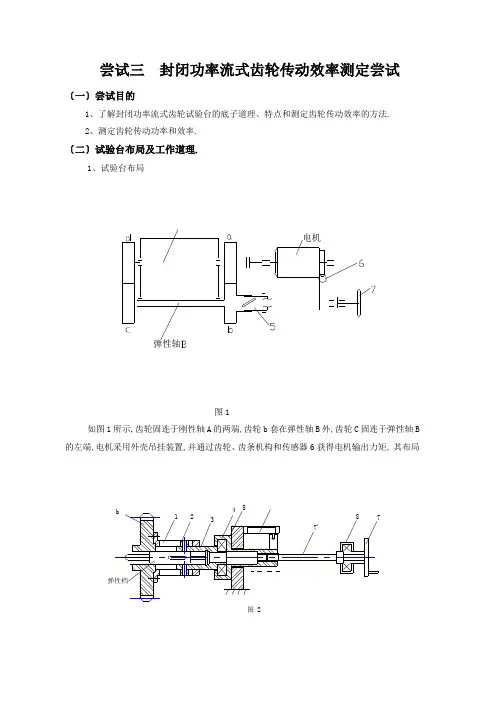 封闭功率流式齿轮传动效率测定实验