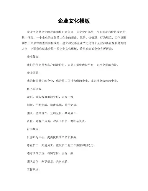 企业文化模板