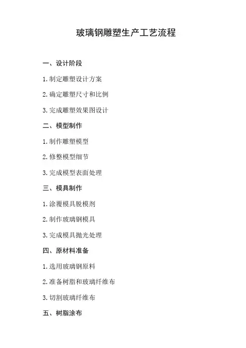 玻璃钢雕塑的生产工艺流程