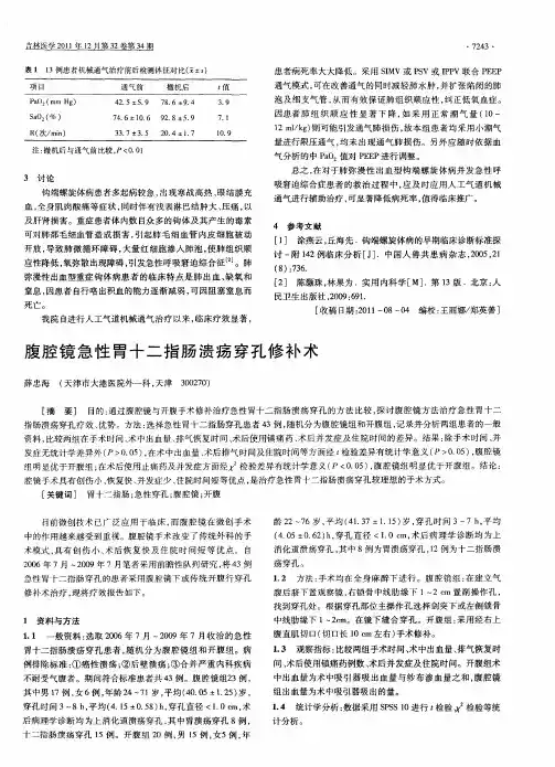 腹腔镜急性胃十二指肠溃疡穿孔修补术