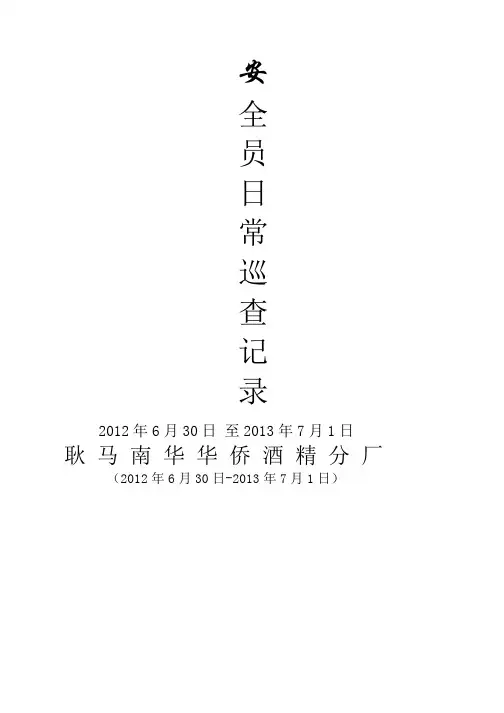 安全员日常巡查记录