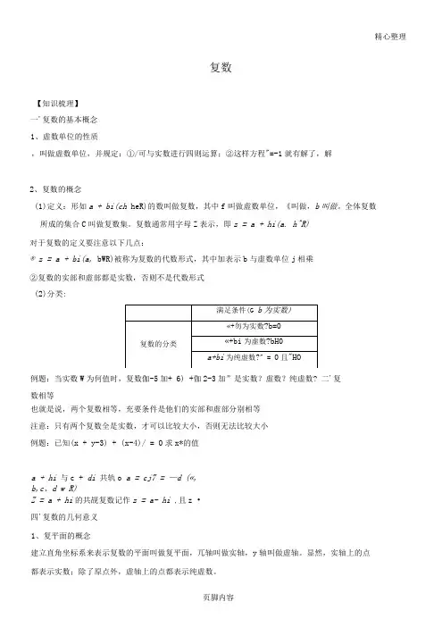 复数知识点归纳(可编辑修改word版)