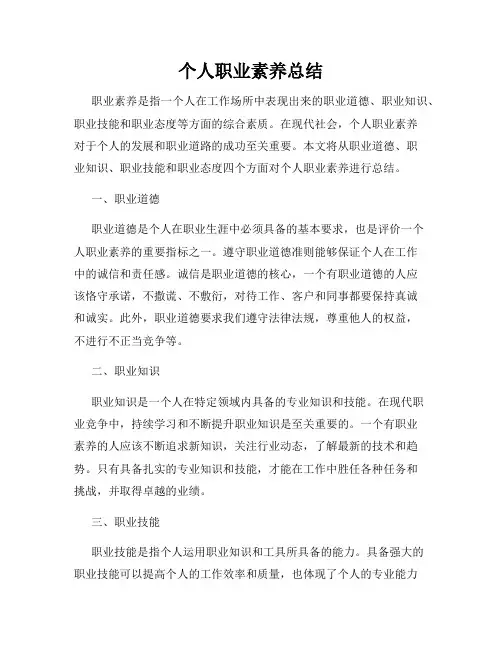 个人职业素养总结