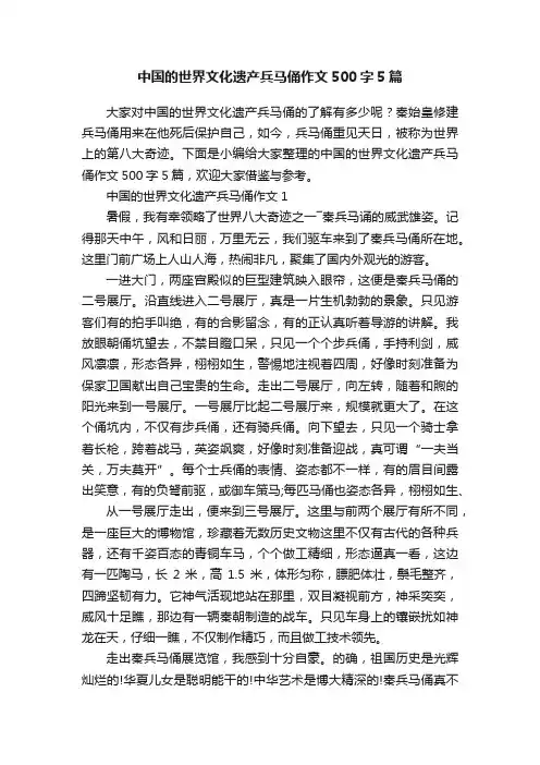 中国的世界文化遗产兵马俑作文500字5篇