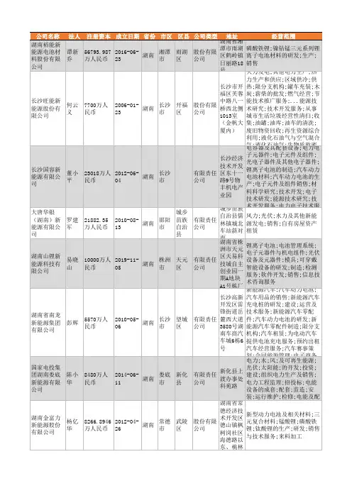 2021年湖南省新能源行业企业名录1442家