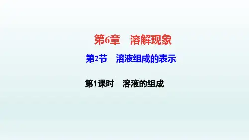 沪教版九年级化学全册第2节 溶液组成的表示第1课时 溶液的组成教学课件