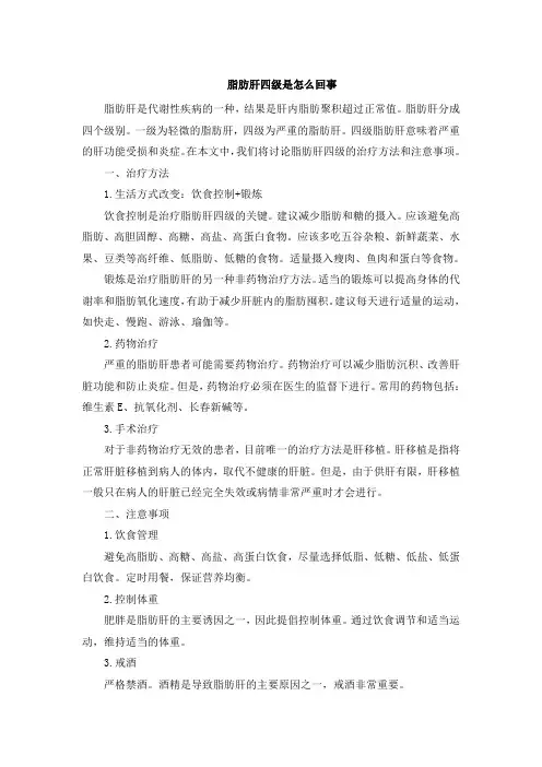 脂肪肝四级是怎么回事