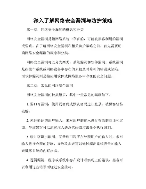 深入了解网络安全漏洞与防护策略