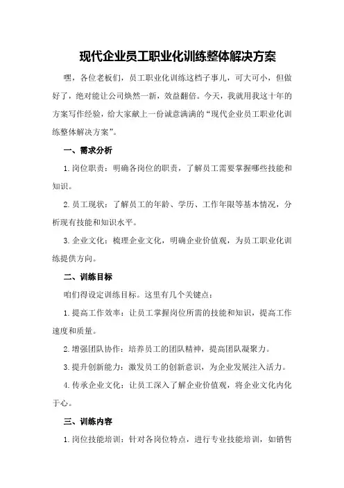 现代企业员工职业化训练整体解决方案