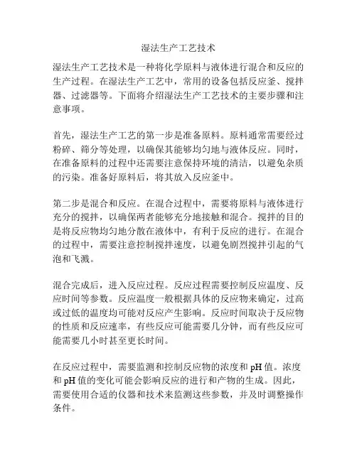 湿法生产工艺技术