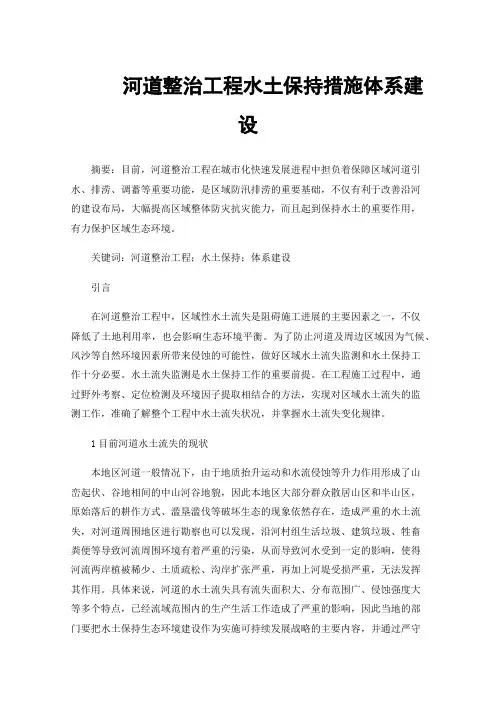 河道整治工程水土保持措施体系建设