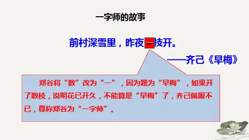 高考诗歌鉴赏专题复习：第七课时赏析语言之炼字炼句课件