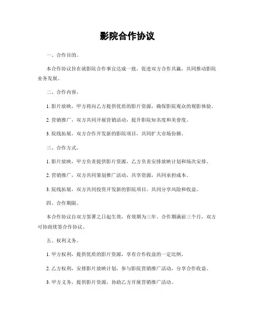 影院合作协议