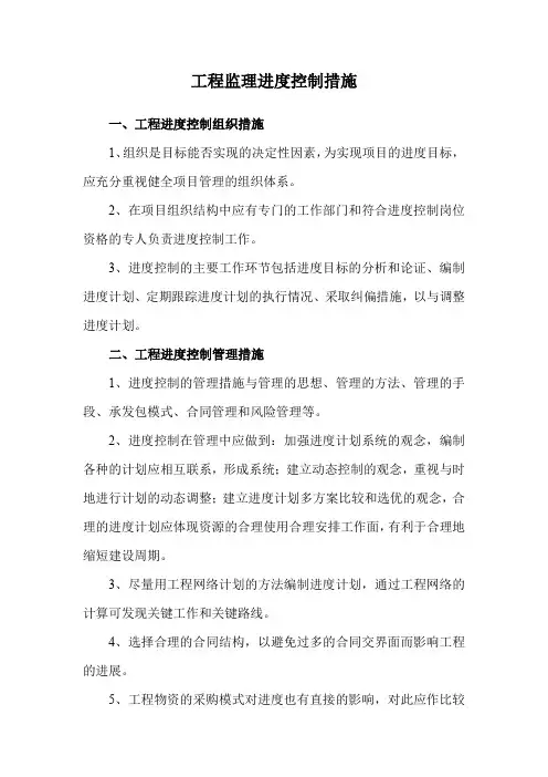 工程监理进度控制措施