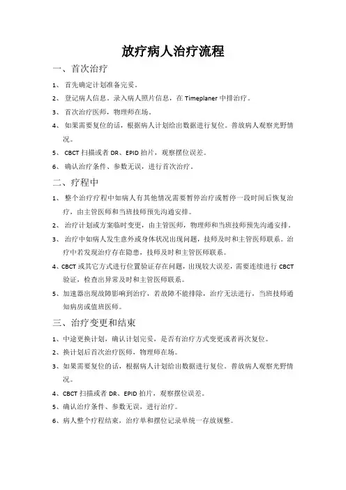 放疗治疗流程