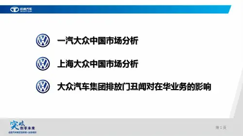 大众汽车集团大众品牌中国发展现状共21页