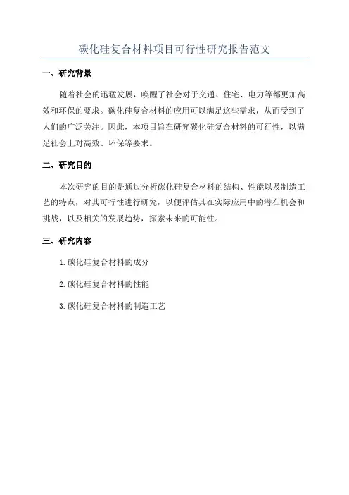 碳化硅复合材料项目可行性研究报告范文